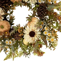 Northlight 28in Sunflower And Pumpkin Unlit Wreath