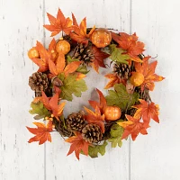 Northlight 10in Pinecone And Leaves Unlit Wreath