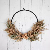 Northlight 24in Pale Rose And Thistle Unlit Wreath