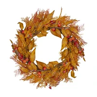 Northlight 24in Yellow And Orange Berry Unlit Wreath