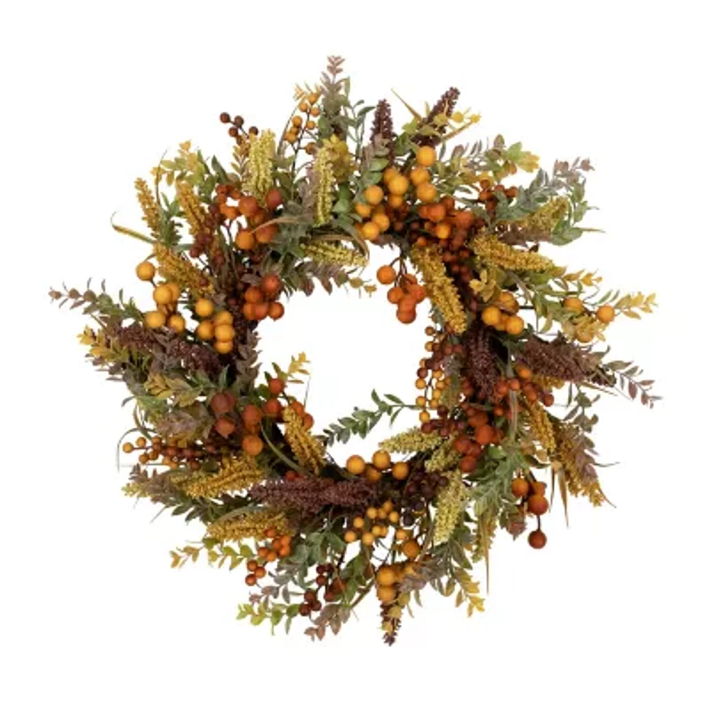 Northlight 24in Mixed Foliage Unlit Wreath