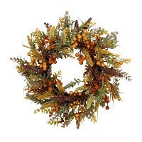 Northlight 24in Mixed Foliage Unlit Wreath