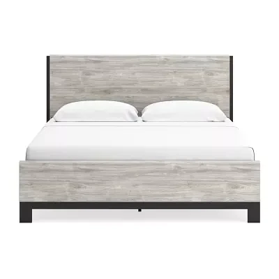 Signature Design by Ashley Vessalli King Panel Bed in Light Gray