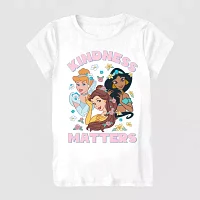 Little & Big Girls Crew Neck Short Sleeve Princess Graphic T-Shirt