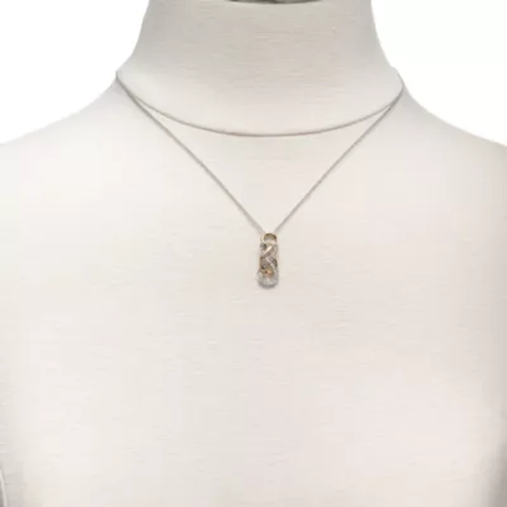 Infinity Promise 1/10 CT.T.W. Natural Diamond Two-Tone Infinity Pendant Necklace