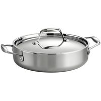 Tramontina Gourmet Tri-Ply Clad 18/10 Stainless Steel Induction-Ready Braiser with Lid