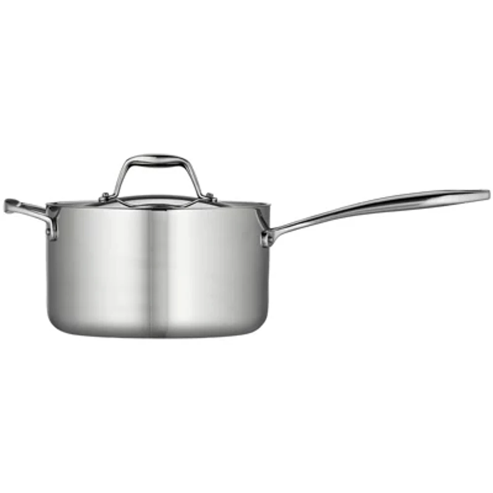 Tramontina Gourmet 4-qt. Tri-Ply Clad 18/10 Stainless Steel Induction-Ready Saucepan with Helper Handle and Lid