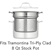 18/10 Stainless Steel 9½" Pasta Insert for Tramontina Gourmet 8-qt. Tri-Ply Clad Stock Pot