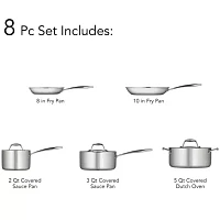 Tramontina Gourmet Tri-Ply Clad 18/10 Stainless Steel -pc. Induction-Ready Cookware Set