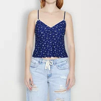 Forever 21 Lace Trimmed Printed Tank Womens Sleeveless Crop Top Juniors