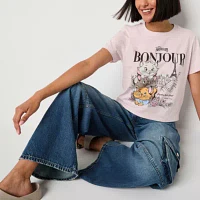 Juniors Aristocats Baby Tee Womens Crew Neck Short Sleeve Graphic T-Shirt