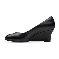 Clarks Womens Olivette Prl Wedge Heel Pumps