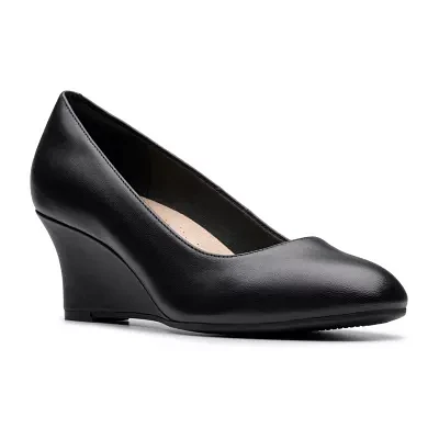 Clarks Womens Olivette Prl Wedge Heel Pumps