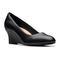 Clarks Womens Olivette Prl Wedge Heel Pumps