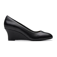 Clarks Womens Olivette Prl Wedge Heel Pumps