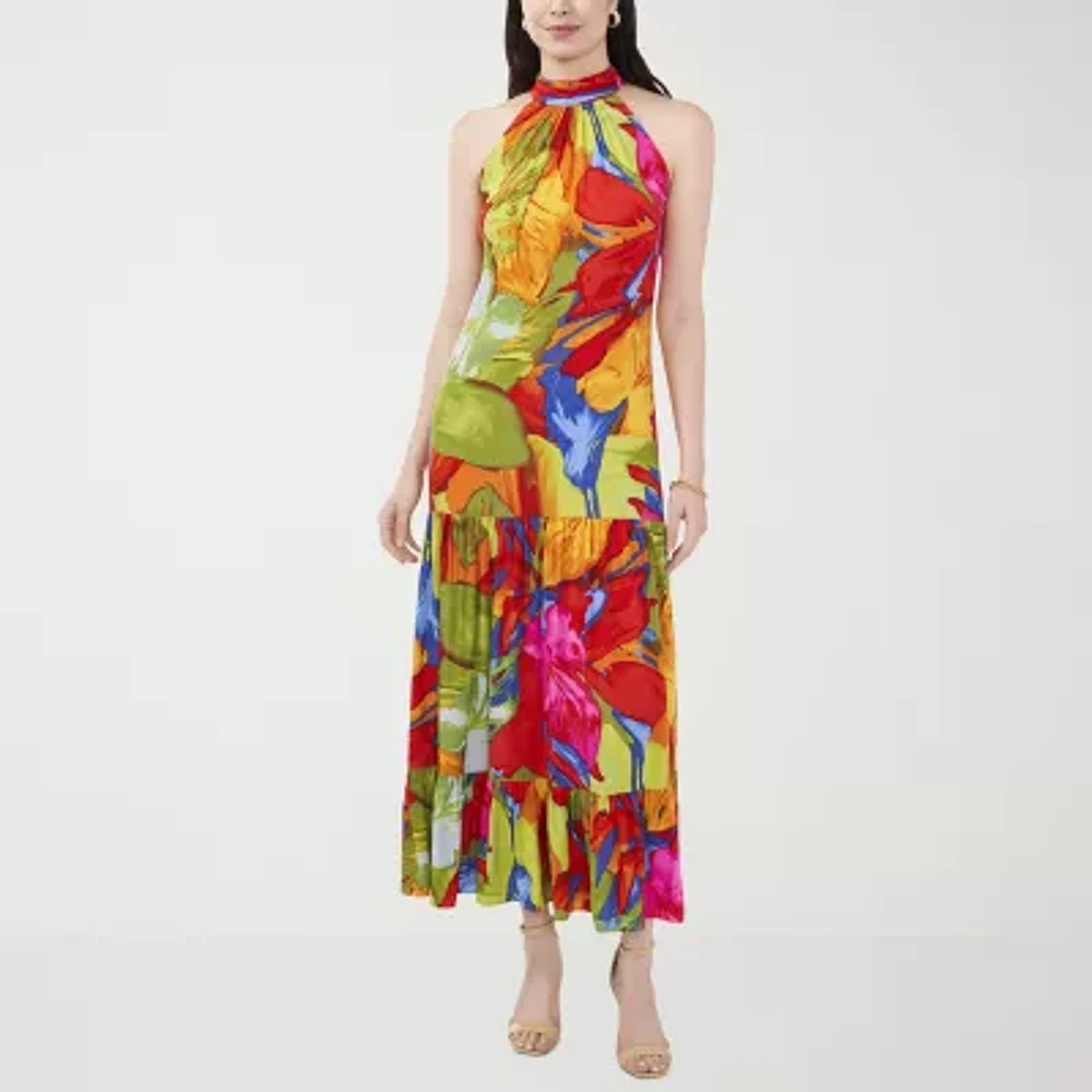 MSK Womens Sleeveless Floral Maxi Dress