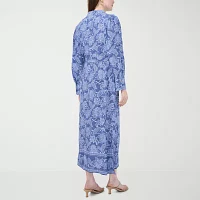 MSK Womens Long Sleeve Floral Maxi Dress