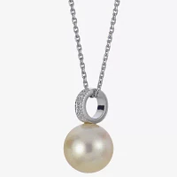 Golden South Sea Pearl & Diamond-Accent Pendant Necklace