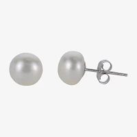 Cultured Freshwater Pearl Sterling Silver Stud Earring & Pendant 2-pc Set