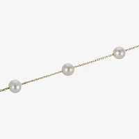 10K Gold Cultured Freshwater Pearl Station Necklace