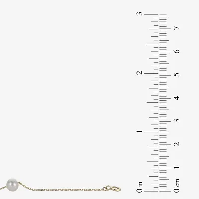 10K Gold Cultured Freshwater Pearl Station Necklace