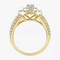 Womens 1 1/2 CT. T.W. Natural White Diamond 14K Gold Round Halo Engagement Ring