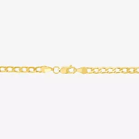 Made in Italy Unisex Adult 10K Gold 7.5 Inch Hollow Curb Chain Bracelet