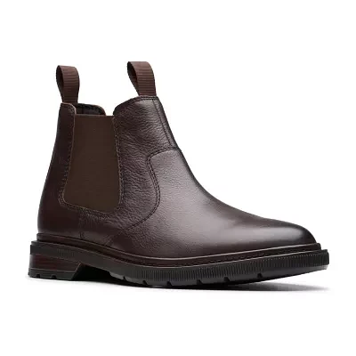 Clarks Mens Burchill Up Flat Heel Chelsea Boots