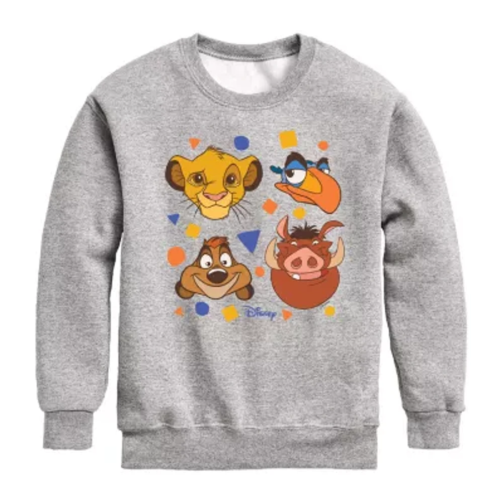 Disney Collection Little & Big Unisex Crew Neck Long Sleeve The Lion King Graphic T-Shirt