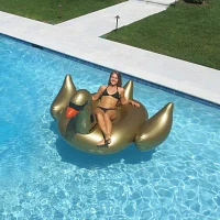 Inflatable Giant Swan Ride-On Pool Float