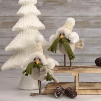 9'' Left Facing Standing Bird in Winter Apparel Christmas Figure