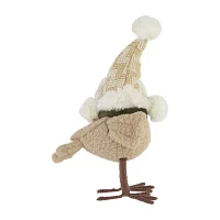 9'' Left Facing Standing Bird in Winter Apparel Christmas Figure