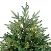 7.5' Pre-Lit Juniper Pine Artificial Christmas Tree  Warm White LED Lights