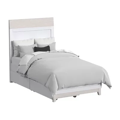 Westwood Design Rowan Youth Twin Bed with Under Bed Drawers in Ash Linen