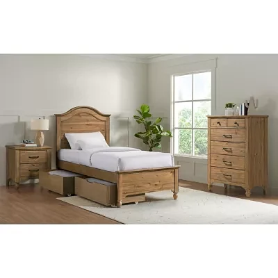 Westwood Design Highland Sand Dune Twin Bed with 2 Storage Drawers