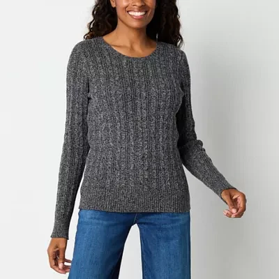 St. John's Bay Tall Womens Crew Neck Long Sleeve Pullover Sweater