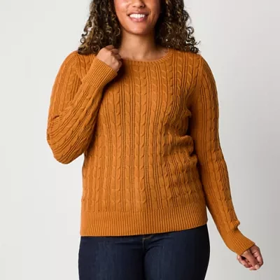 St. John's Bay Tall Womens Crew Neck Long Sleeve Pullover Sweater