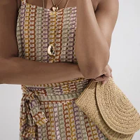 SOL and MER Straw Lurex Clutch