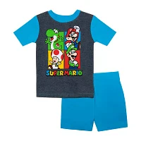 Boys Super Mario Crew Neck Short Sleeve 4-pc. Pajama Sets