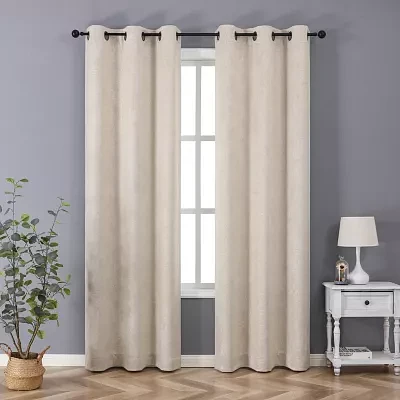 Regal Home Pascal Grommet Top Energy Saving Embossed Blackout Set of 2 Curtain Panel