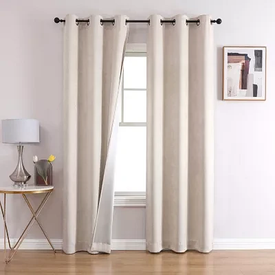 Regal Home Ripple Grommet Top Energy Saving Embossed Blackout Set of 2 Curtain Panel