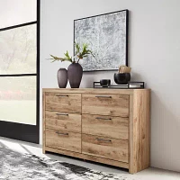 Signature Design by Ashley Hyanna 6-Drawer Dresser in Tan Brown