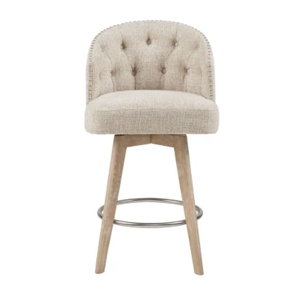 Madison Park Boyle Counter Height Upholstered Swivel Stool