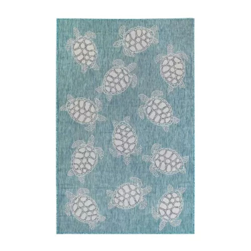 Liora Manne Sea Turtles Animal Indoor Outdoor Rectangular Accent Rug