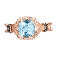 Le Vian Grand Sample Sale™ Ring featuring 1  1/5 CT. T.W. Sea Blue Aquamarine®, 1/15 Nude Diamonds™ , 1/20 Chocolate Diamonds® set 14K Strawberry Gold®