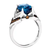 Le Vian Grand Sample Sale™ Ring featuring 4 CT. T.W. Deep Sea Blue Topaz™, 1/5 Chocolate Diamonds® , 1/6 Nude Diamonds™  set 14K Vanilla Gold®