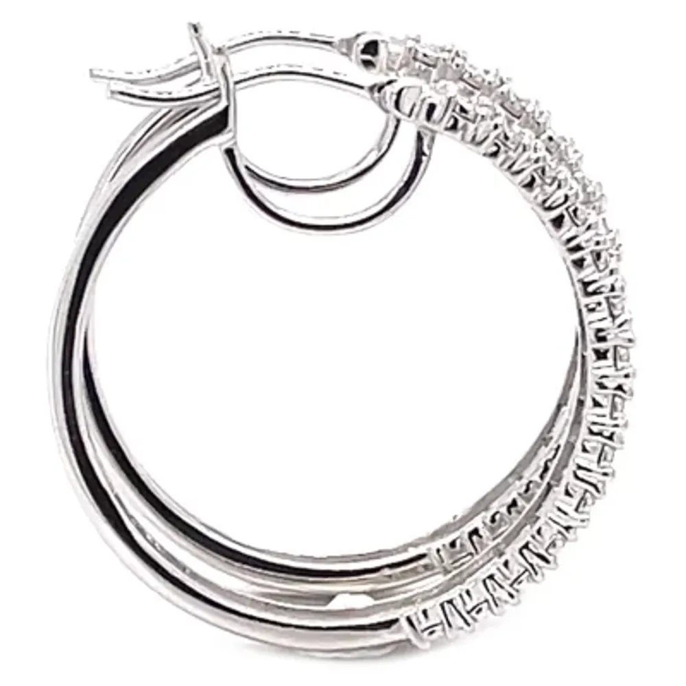 Men's 1/2 Ct. T.W. Diamond Hoop Earrings