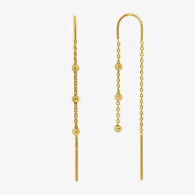 Silver Treasures 14K Gold Over Silver Drop Earrings