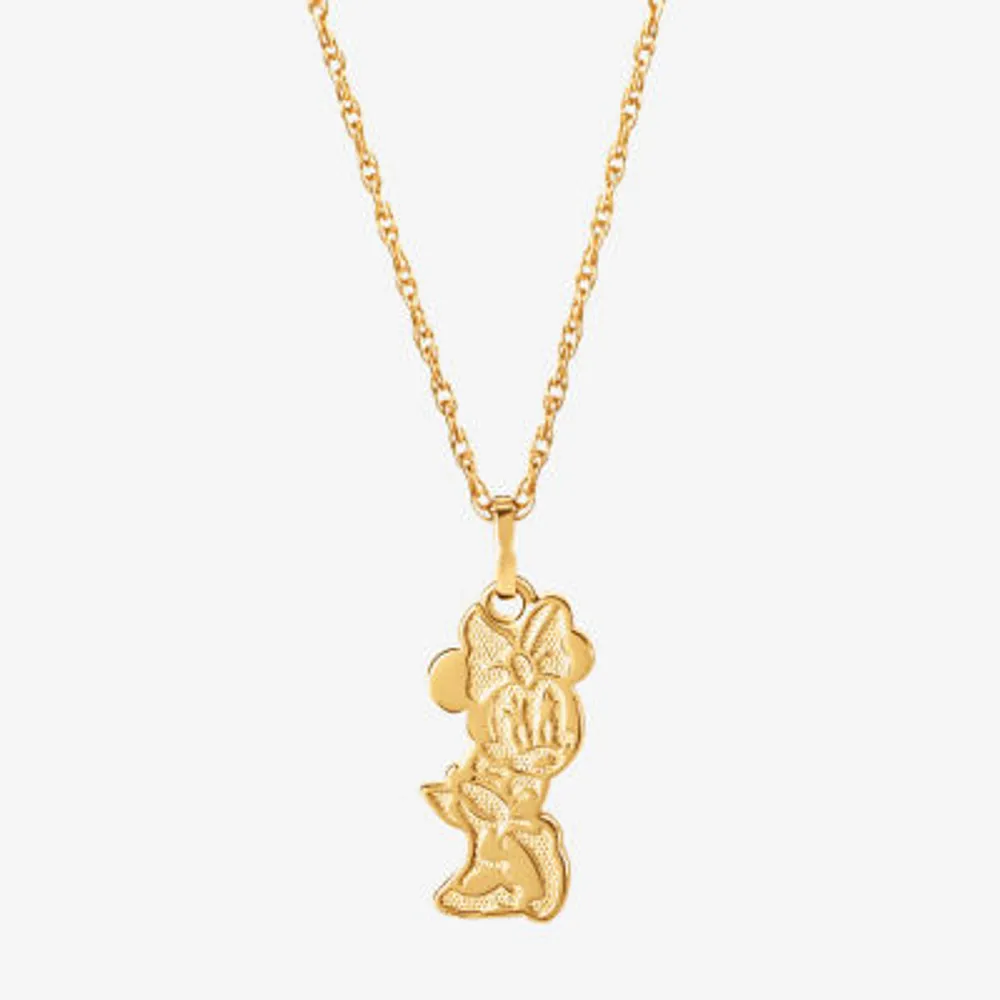Disney Classics Girls 10K Gold Minnie Mouse Pendant Necklace