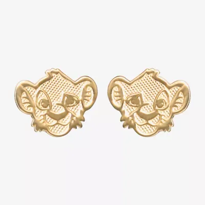 14K Gold 7.5mm Lion Guard The Lion King Stud Earrings